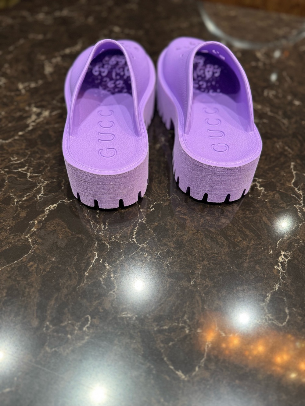 Purple Platform Clog Mules with GG Cutouts - Picture 9 of 9